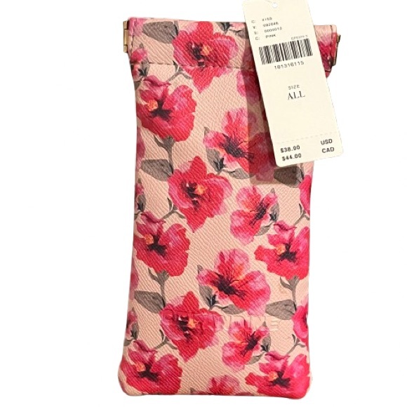 🆕- Anthropologie Celandine- Pink Floral Sunglasses  Slip Case with Chain. NWT - Picture 5 of 8